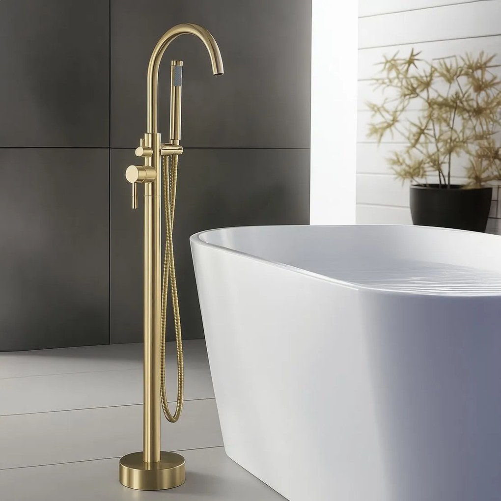 Baterie de podea Rea Lungo brush gold