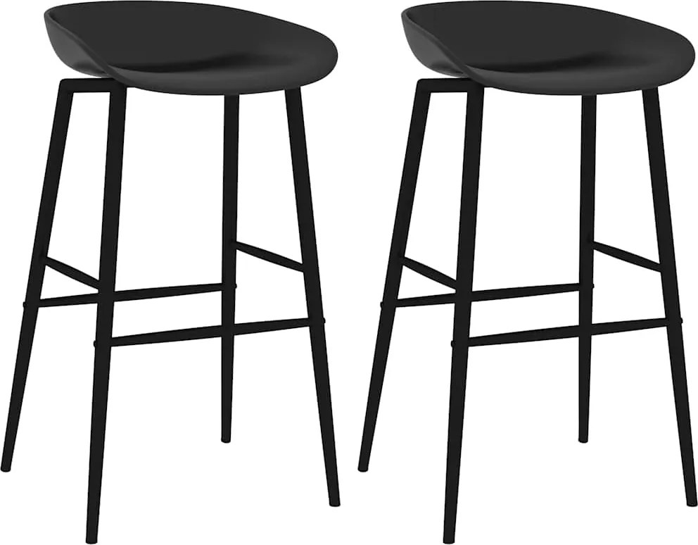 vidaXL Scaune de bar, 2 buc, negru