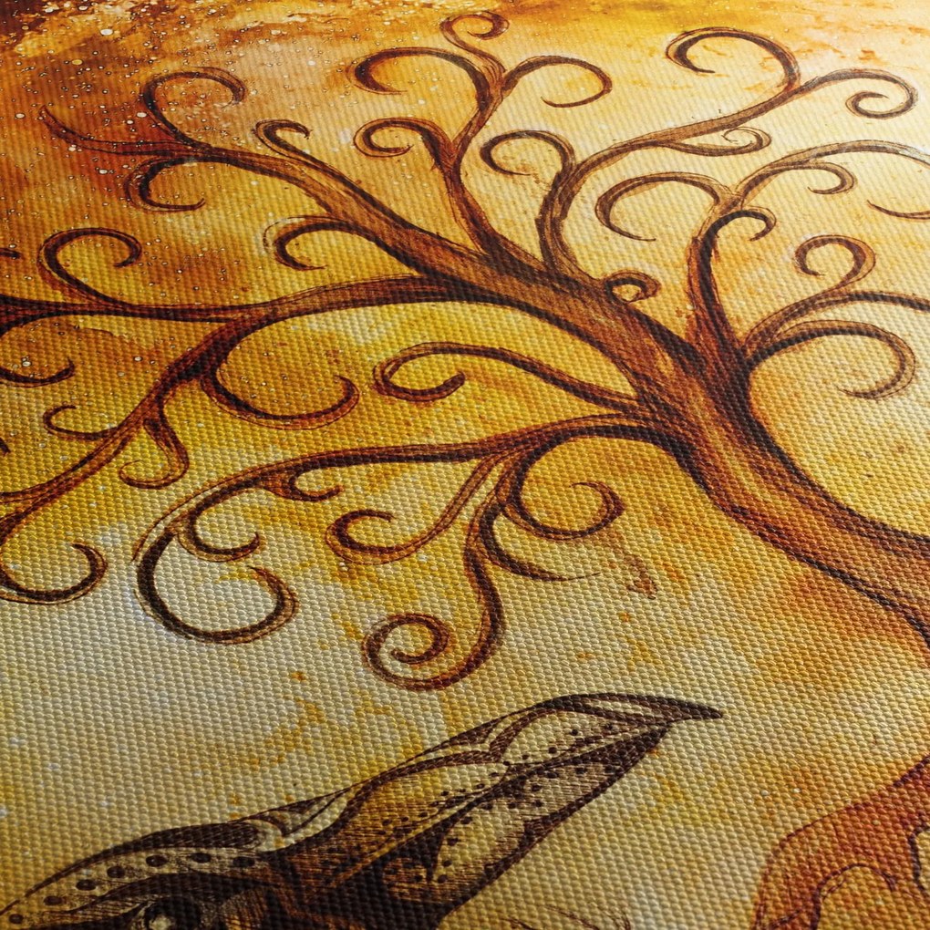 Tablou natural abstract cu copac (120x50 cm)