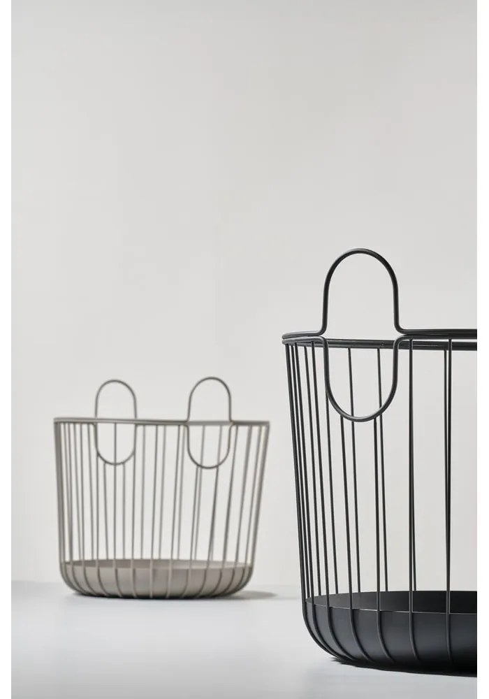 Coș de depozitare din metal Zone Inu, ø 40,6 cm, negru