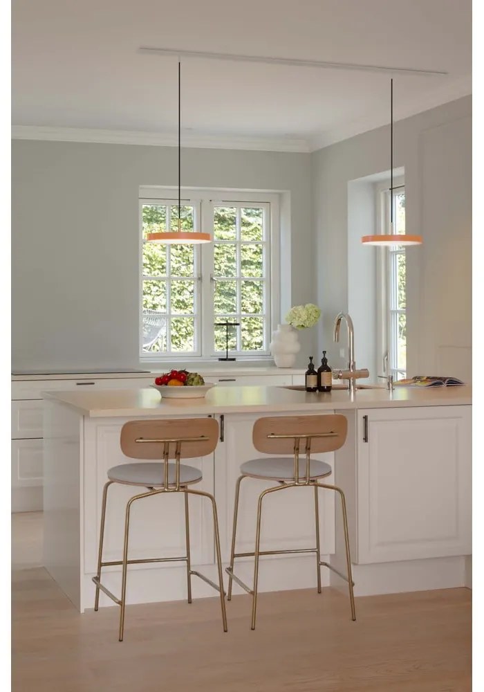 Lustră portocalie LED cu intensitate reglabilă din metal cu abajur din metal ø 31 cm Asteria Plus – UMAGE