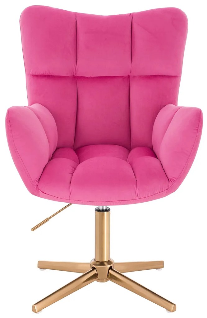 HR650CROSS Scaun Roz Catifea cu Bază Aurie
