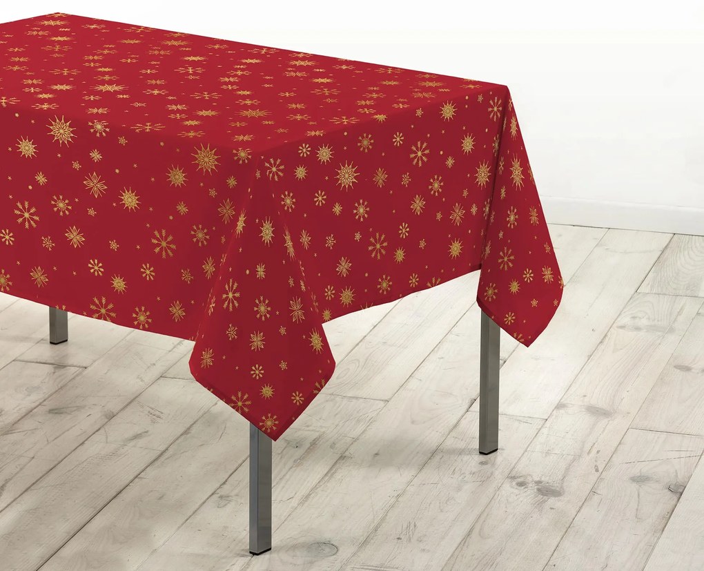 Fata de masa dreptunghiulara, decor auriu, 140 x 240 cm, ASTRELIA