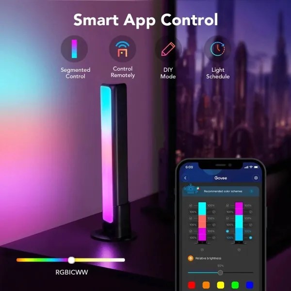 Govee - Set 2x Flow Plus SMART LED TV & Gaming RGBICWW Wi-Fi