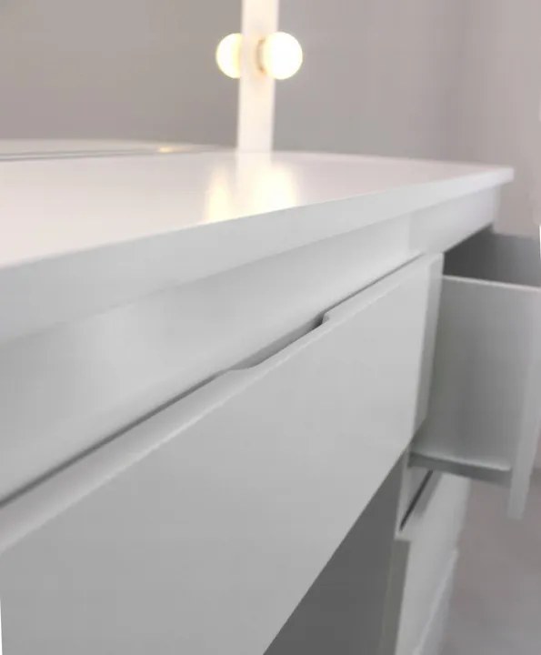 Masă de toaletă cu lumini LED și sertare