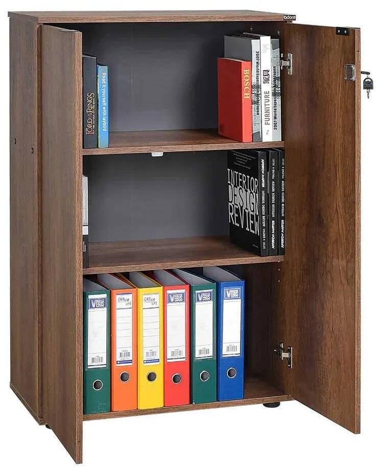Biblioteca Adore Rio, 2 usi cu cheie, 3 rafturi, 72 x 109 x 34 cm