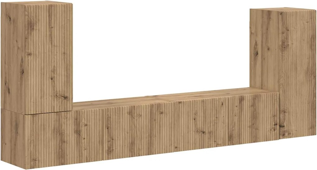 vidaXL Set comodă TV 4 pcs Stejar Artizanal Lemn compozit