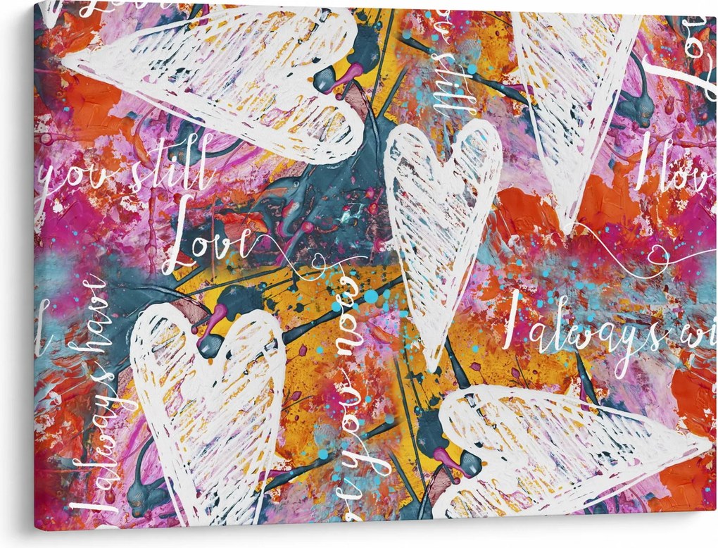 Tablou - Inima pe un fundal abstract (70x50 cm)