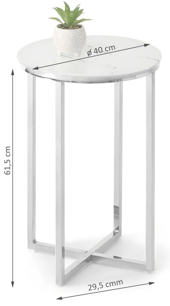 Măsuță de cafea Calvis (marmură albă + auriu). 1111584