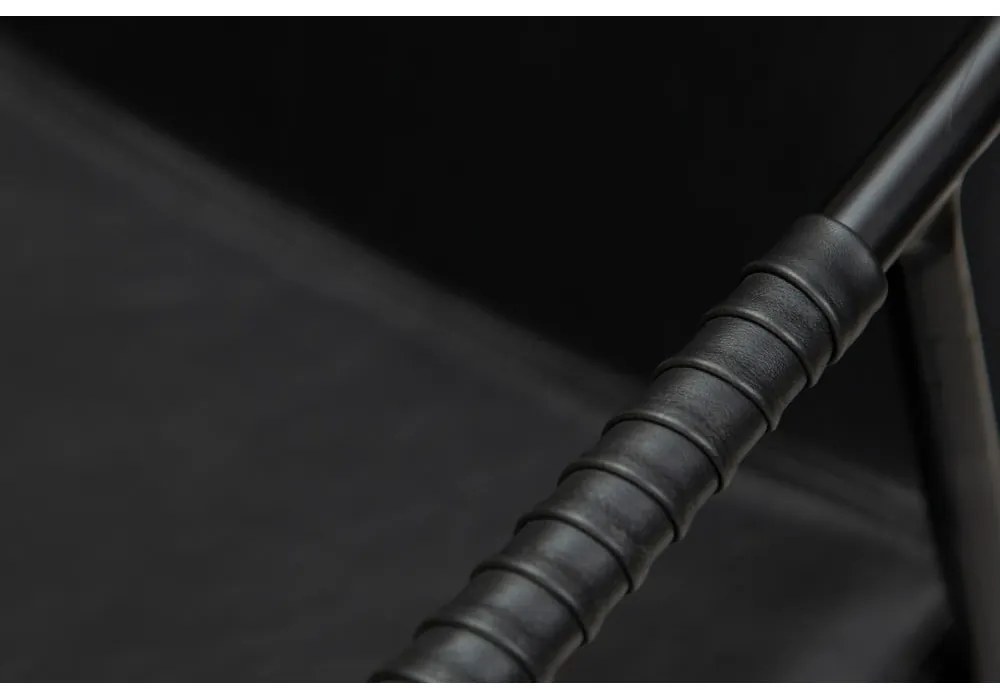 Scaun bar cu husă din piele artificială DAN-FORM Denmark Boto, negru, înălțime 95 cm