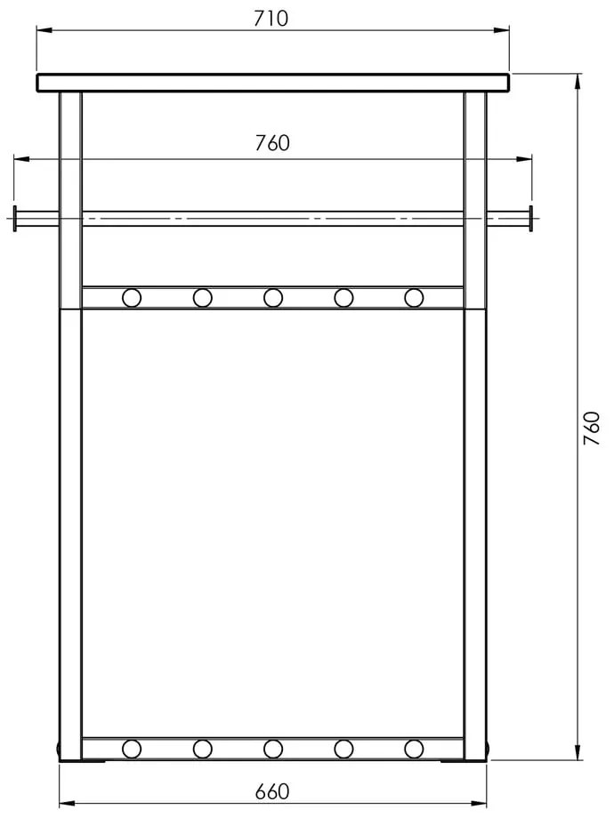 Cuier de perete alb-natural cu raft din metal Rizzoli – Spinder Design