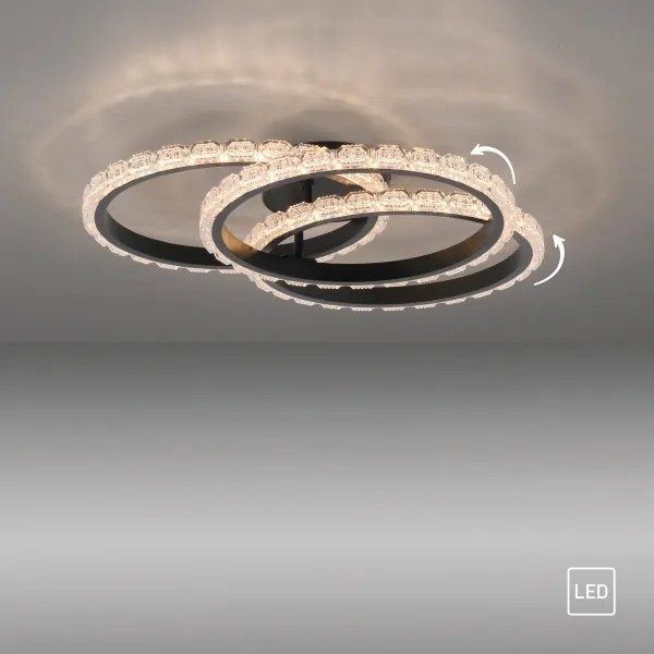JUST LIGHT. 14734-18 - Plafonieră LED GLITRA LED/37W/230V, Ø 50 cm, neagră