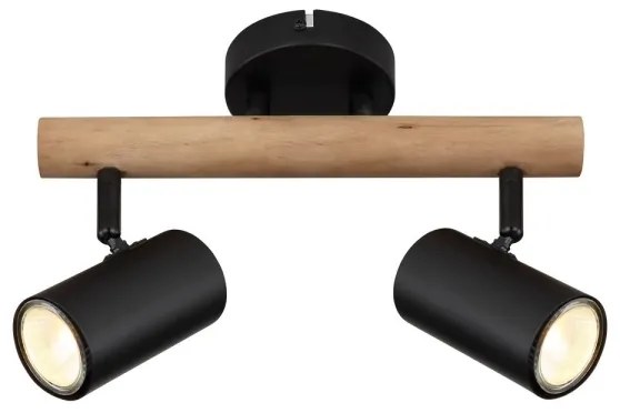 Spot HERTI 2xGU10/5W/230V lemn/metal Globo 57913-2
