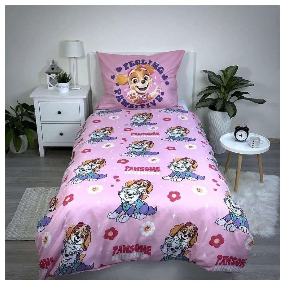 Lenjerie de pat pentru copii din microfibră pentru pat de o persoană 140x200 cm Paw Patrol – Jerry Fabrics