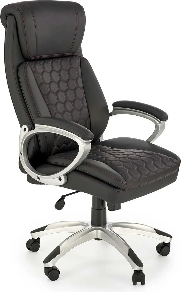 Scaun birou THOMAS, negru, piele ecologica/polipropilena, 62x70x115/12