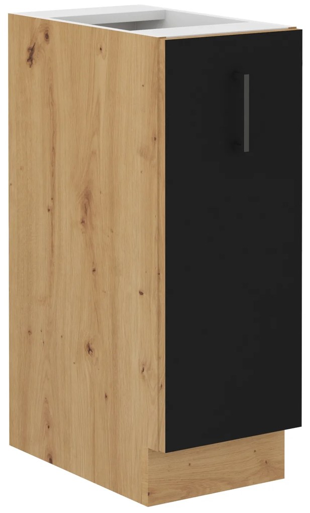 Dulap inferior de bucătărie Miraluna (Stejar artisan + Negru mat). 1062345