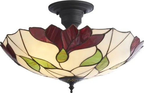 Endon 111896 - Lustră de tavan aplicată Tiffany BOTANICA, 3 x E27, 10 W, 230 V, diametru 45 cm