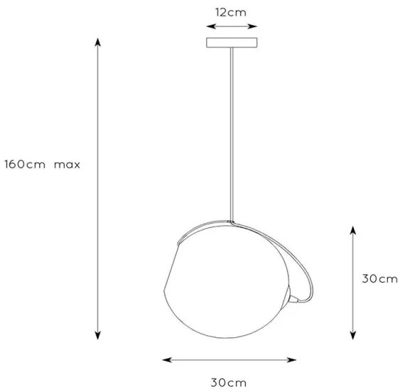 Lustră pe cablu JAZZLYNN 1xE27/60W/230V d. 30 cm Lucide 25405/30/65