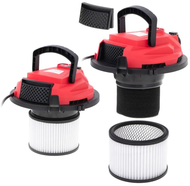 Aspirator industrial Camry CR 7045, 3400W, 20 kPa, Uscat si umed, 4 filtre, 25L, Inox/Rosu