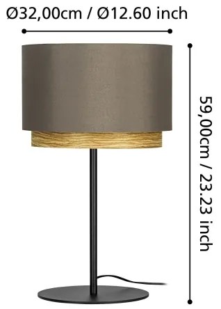 Lampă de masă Eglo 390123 MARCHENA 1xE27/40W/230V maro