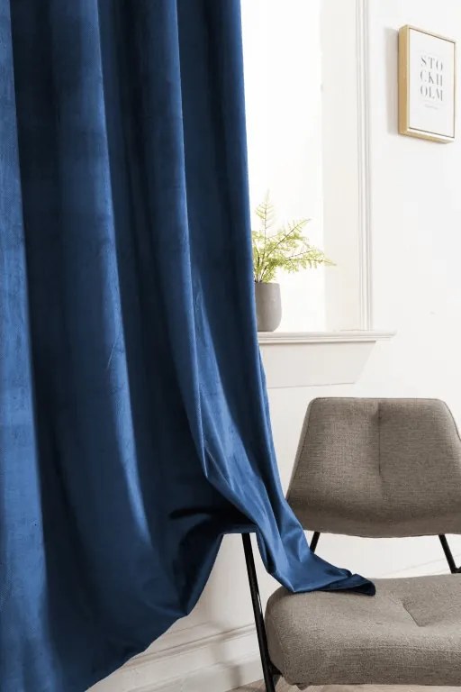 Draperie opaca ELVIO VELVET 140x250 cm, albastru marin Agatat: Rejansa