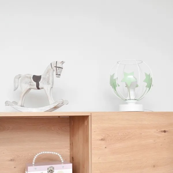 Lampă de masă pentru copii STARS 1xE27/15W/230V verde/alb
