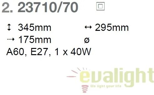 Aplica de perete design Industria Style Jesper 23710/70 BL