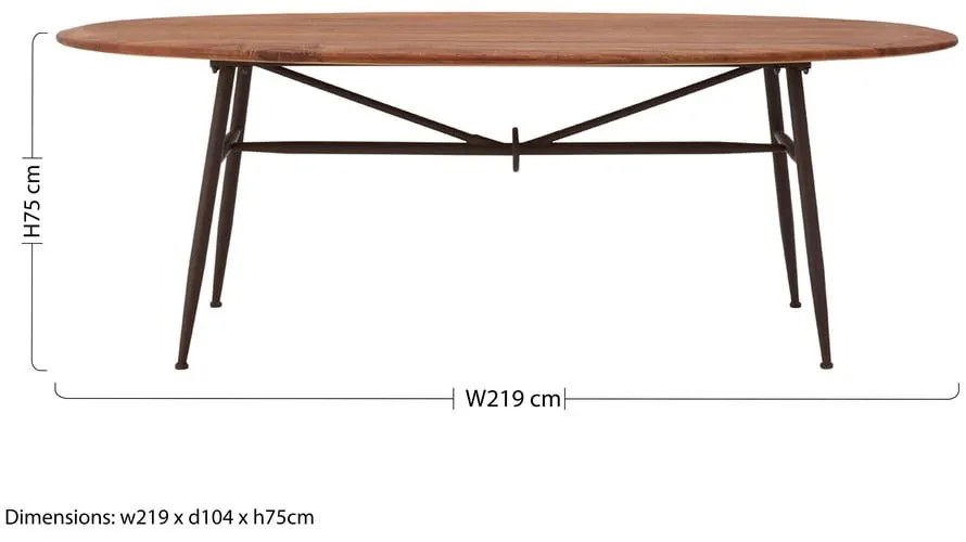 Masă de dining din lemn de nuc 104x219 cm New Foundry – Premier Housewares