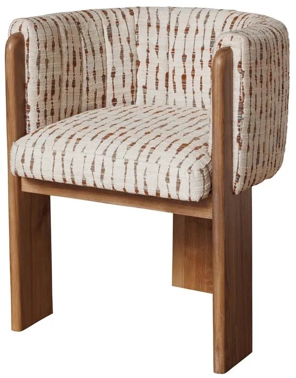 Scaun dining multicolor din lemn de salcam si textil, Amphitryon