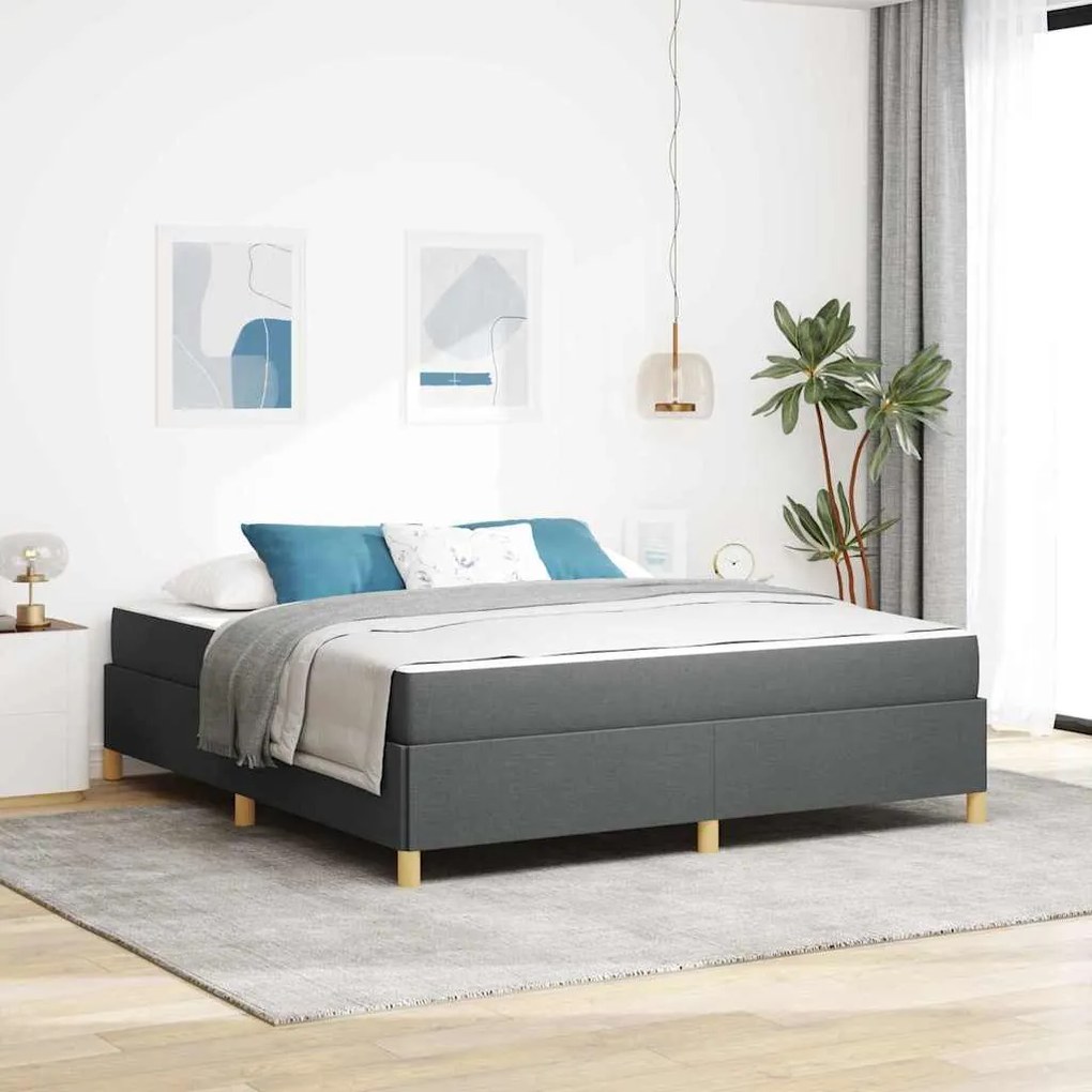 vidaXL Pat cu arcuri Gri închis și Alb și Gri închis 180 x 200 cm