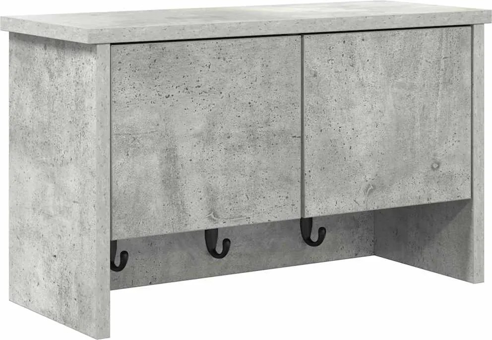 vidaXL Răcător de paltoane montat pe perete cu raft Gri din beton