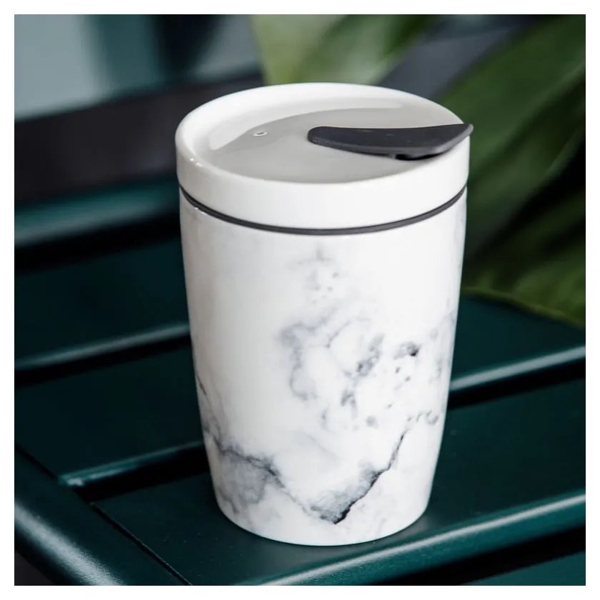 Cană de voiaj din porțelan Villeroy &amp; Boch Like To Go, 290 ml, gri - alb