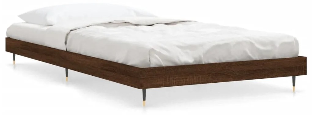 832164 vidaXL Cadru de pat, stejar maro, 100x200 cm, lemn prelucrat
