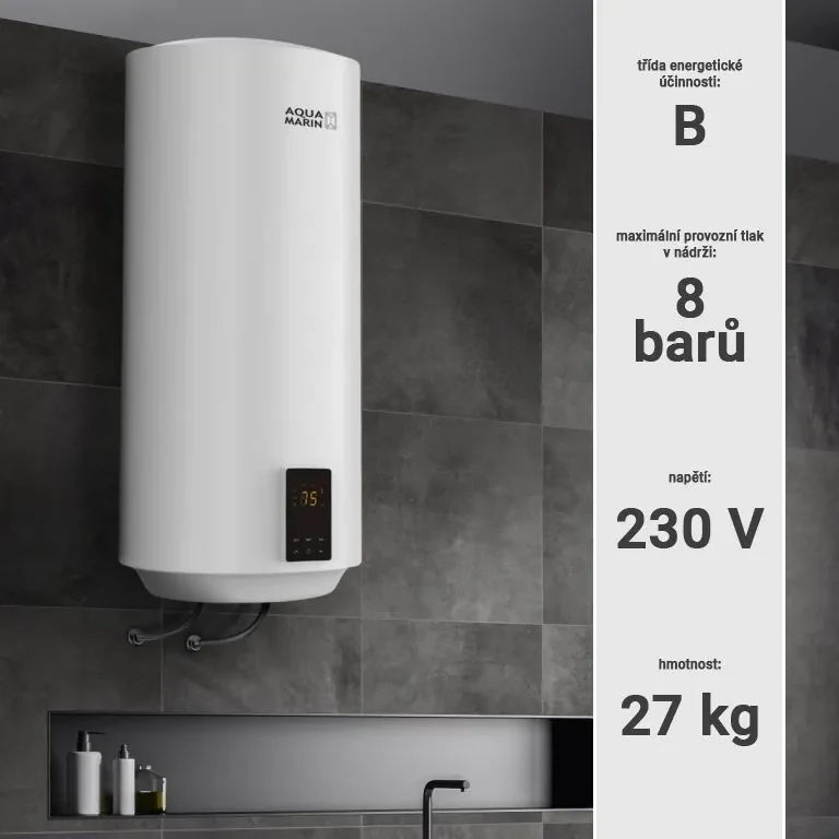 AQUAMARIN Boiler de apă electric suspendat 100 L, alb