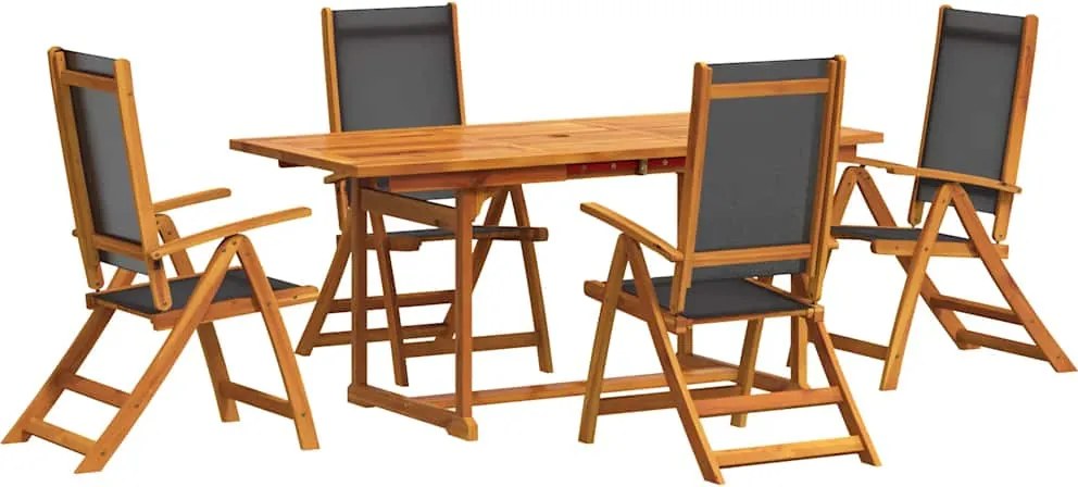 vidaXL Set mobilier de grădină, 7 piese, lemn masiv acacia/textilenă