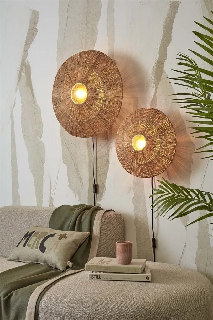Aplica de perete eco din iuta Iguazu S disc 40cm, nat