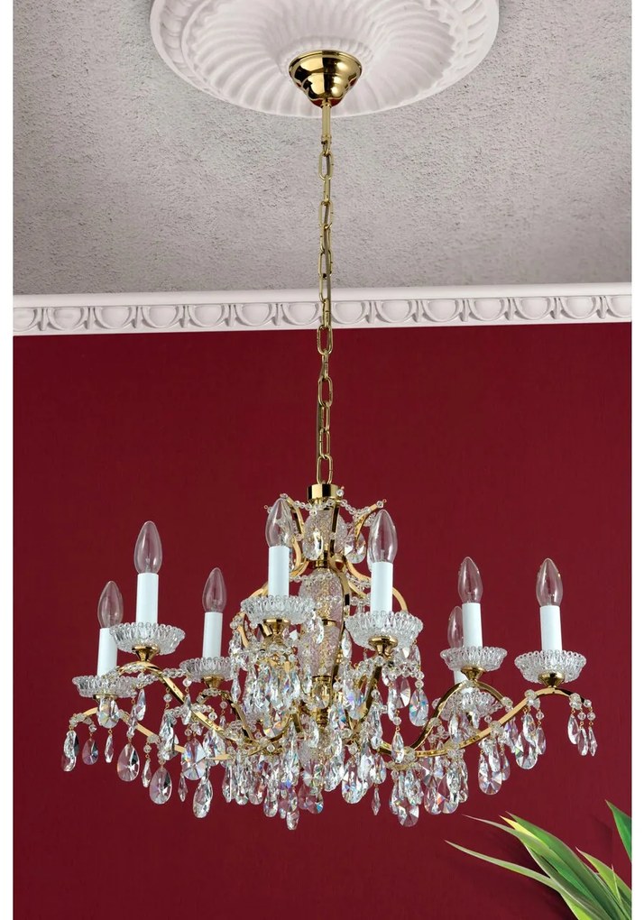Candelabru de lux cristal Scholer Hirohito 6+3L 24K gold plated
