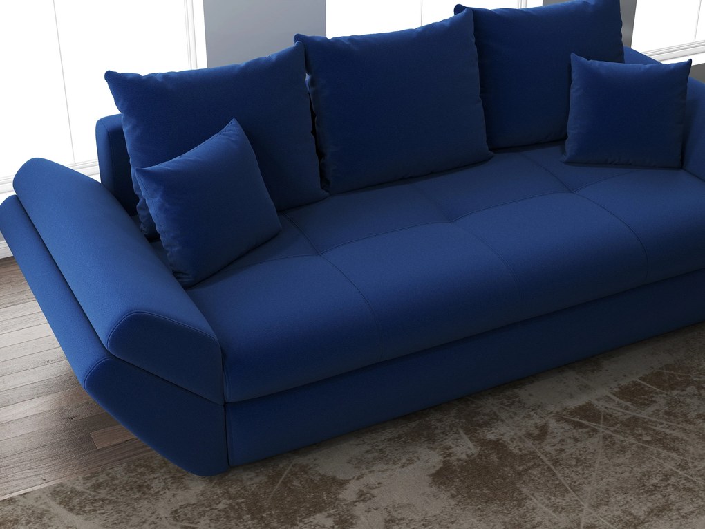 Canapea extensibilă dumonde cu ladă de depozitare si sezut confortabil din spuma high-density, Loana Royal Blue 250x100 cm