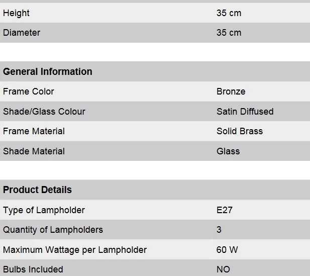 Plafoniera eleganta design LUX Budapest, bronz DLU 1441/3 bronze/376 klar-matt OR