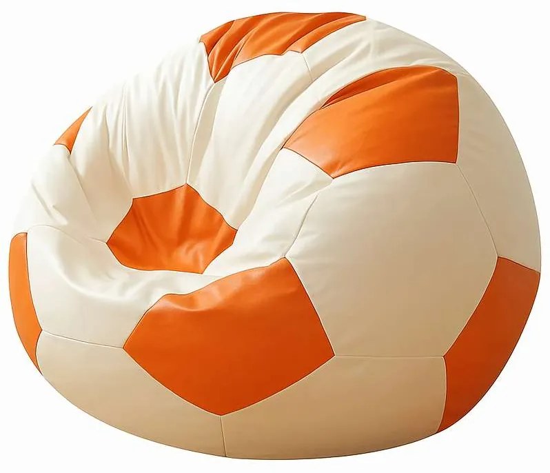 Fotoliu puf Futbalocu (portocaliu + alb). 1127397