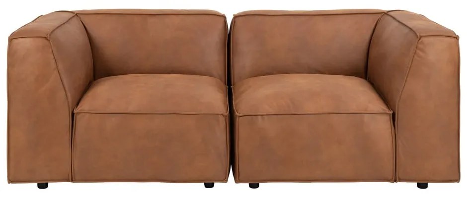 Canapea maro coniac cu tapițerie din imitație de piele 208 cm Fairfield Kentucky – Bonami Selection