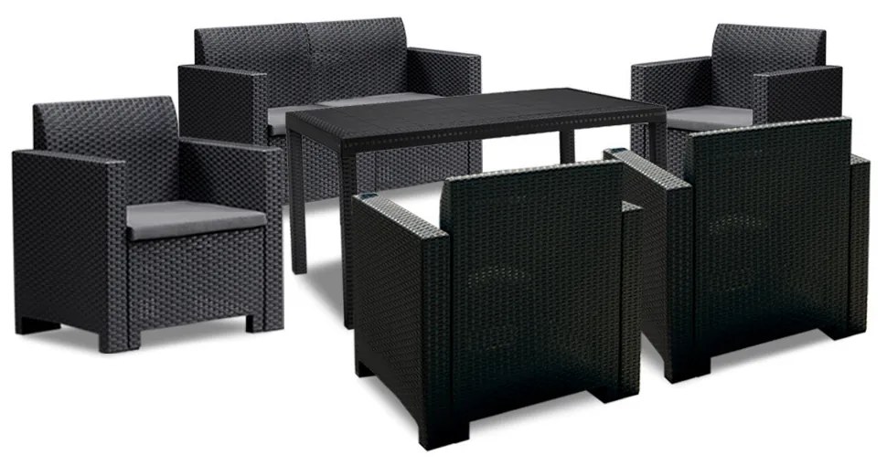 Set mobilier de grădină Nero IV cu 6 locuri, grafit