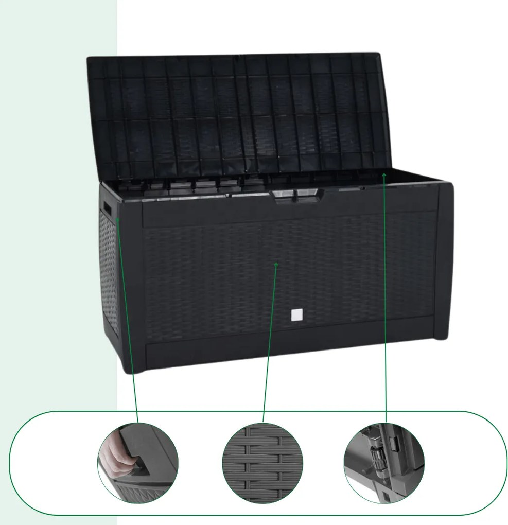 Prosperplast Cufăr depozitare RATO, 310L, 119x48x60 cm, antracit