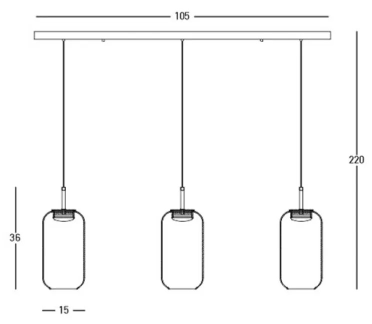 Suspensie  23232 Zambelis LED, Negru, Grecia