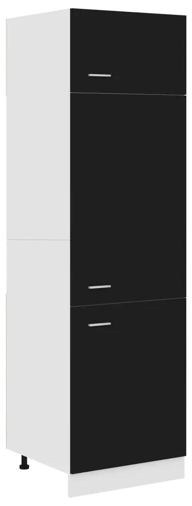 802539 vidaXL Dulap de frigider, negru, 60x57x207 cm, lemn prelucrat