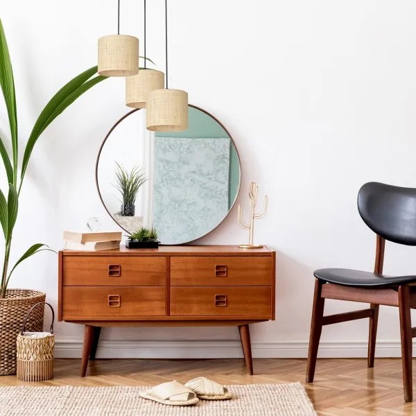 Lustră pe cablu RATTAN 3xE27/60W/230V ratan