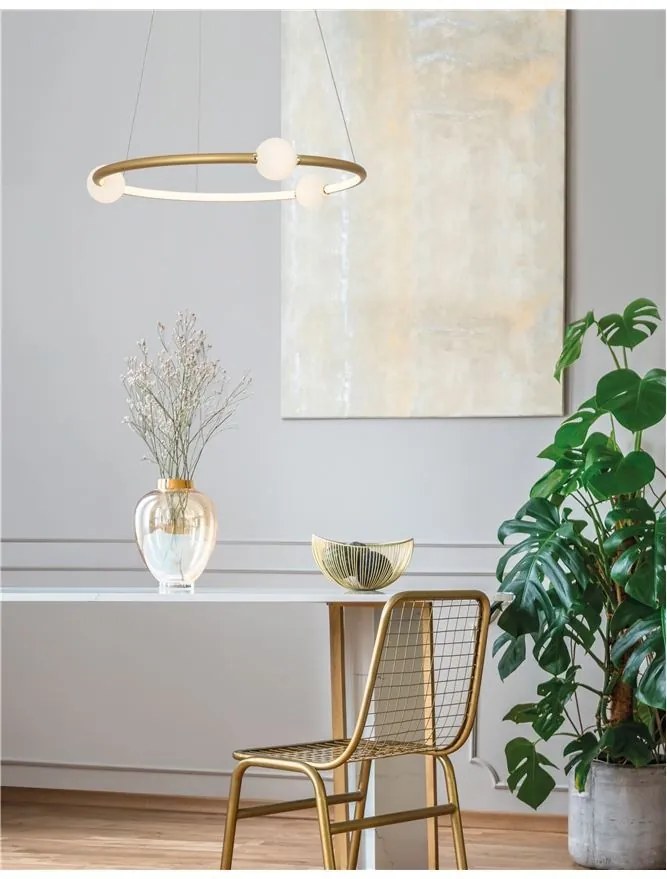 Lustra LED dimabila cu telecomanda design modern Celia auriu