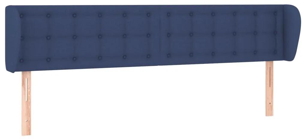 3117590 vidaXL Tăblie de pat cu aripioare, albastru, 163x23x78/88 cm textil