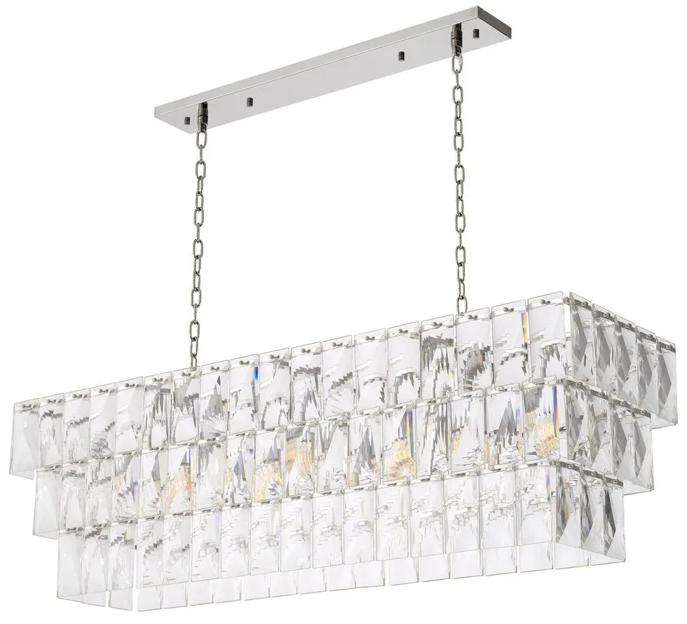 Lustra suspendata design LUX Amazone Rectangular, nickel 115384 HZ