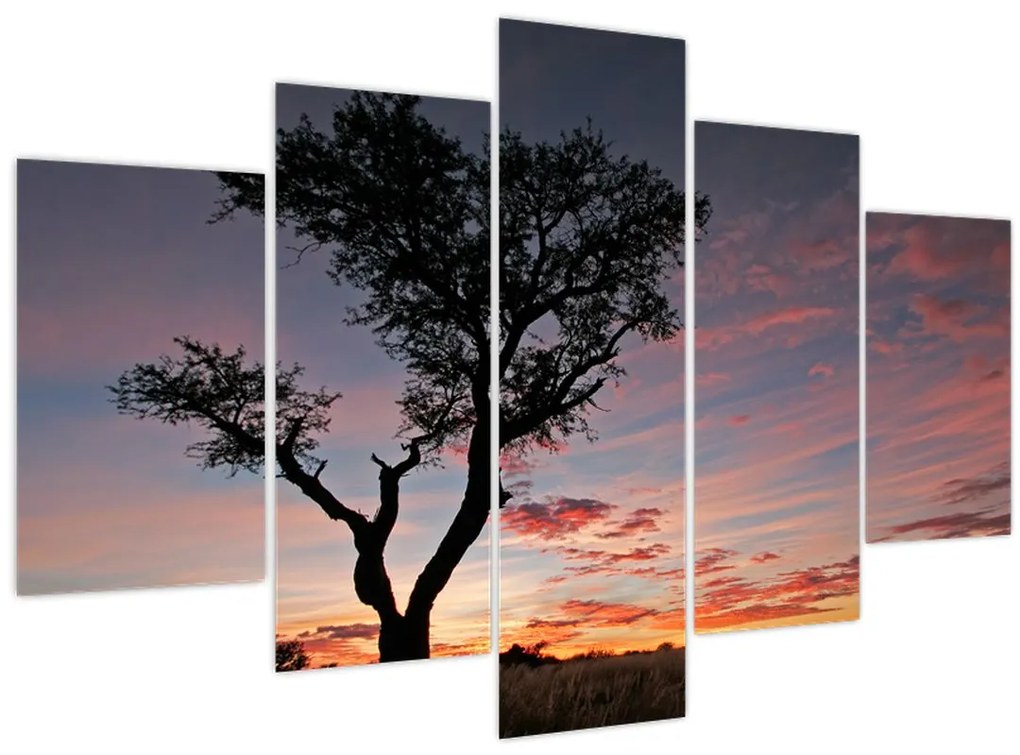 Tablou - Copac și nuanțe roșiatice (150x105 cm)